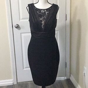 Elegant Black Lace Dress Ladies 10 NWT